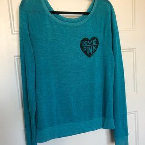 Victoria's Secret PINK slouchy teal sweater